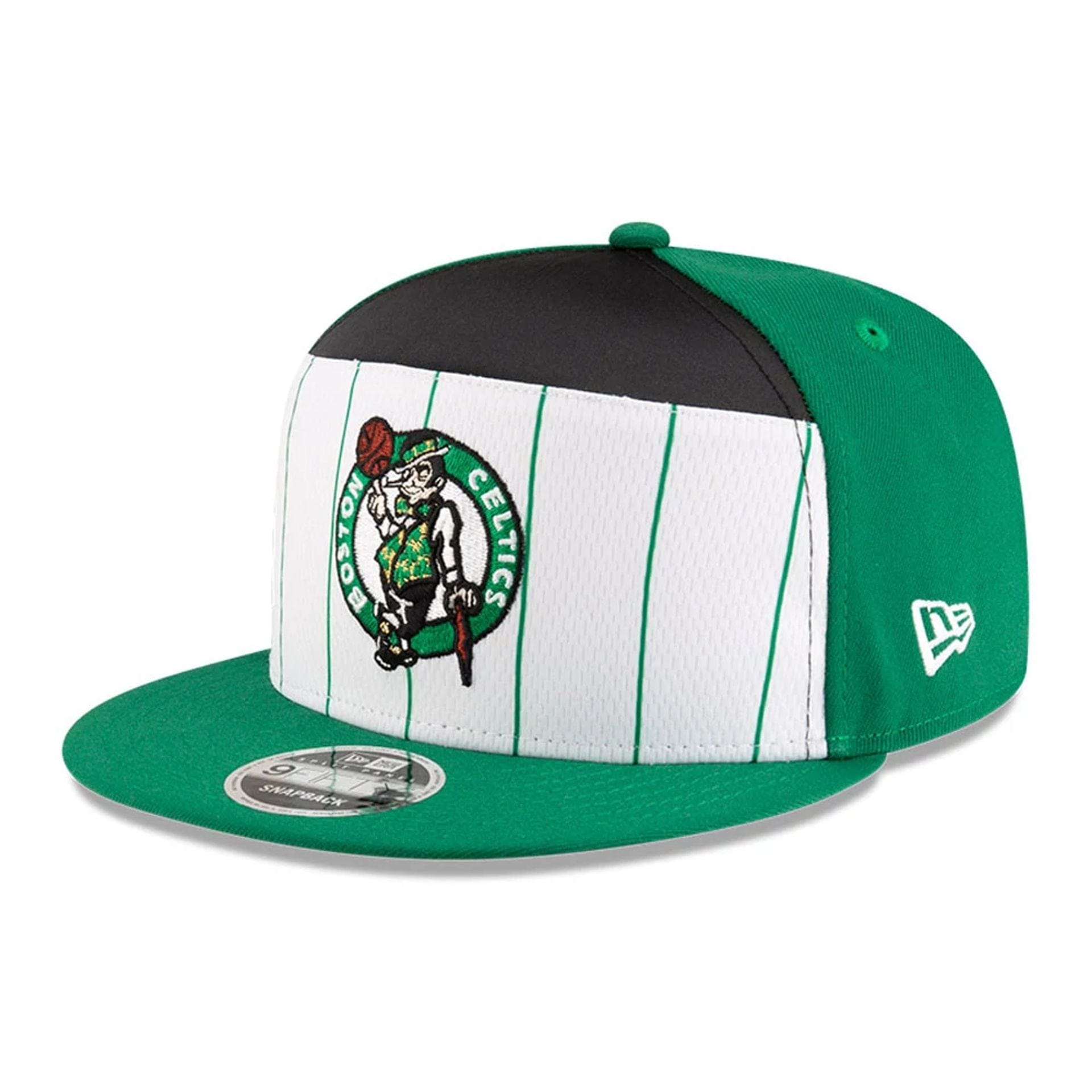 This is a Boston Celtics NBA Tip Off 2025 Green 9FIFTY Split Panel Snapback Adjustable Cap 4