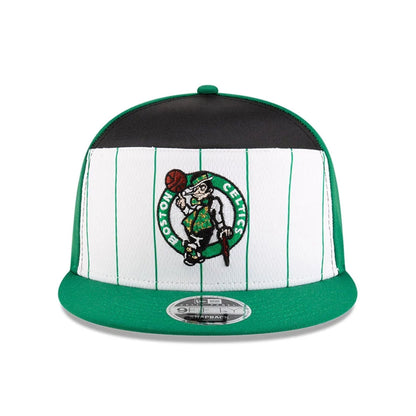 This is a Boston Celtics NBA Tip Off 2025 Green 9FIFTY Split Panel Snapback Adjustable Cap 3