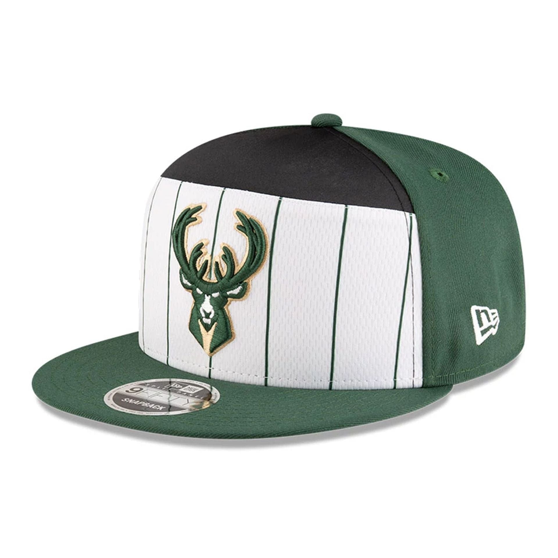 This is a Milwaukee Bucks NBA Tip Off 2025 Dark Green 9FIFTY Split Panel Snapback Adjustable Cap 4