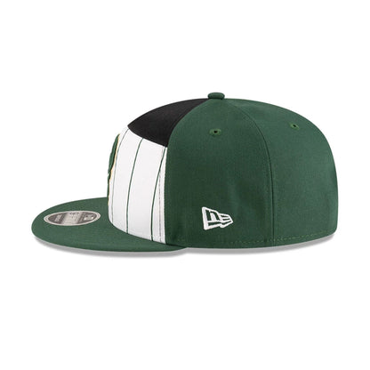 This is a Milwaukee Bucks NBA Tip Off 2025 Dark Green 9FIFTY Split Panel Snapback Adjustable Cap 5