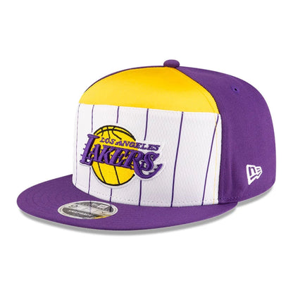 This is a LA Lakers NBA Tip Off 2025 Purple 9FIFTY Split Panel Snapback Adjustable Cap 4