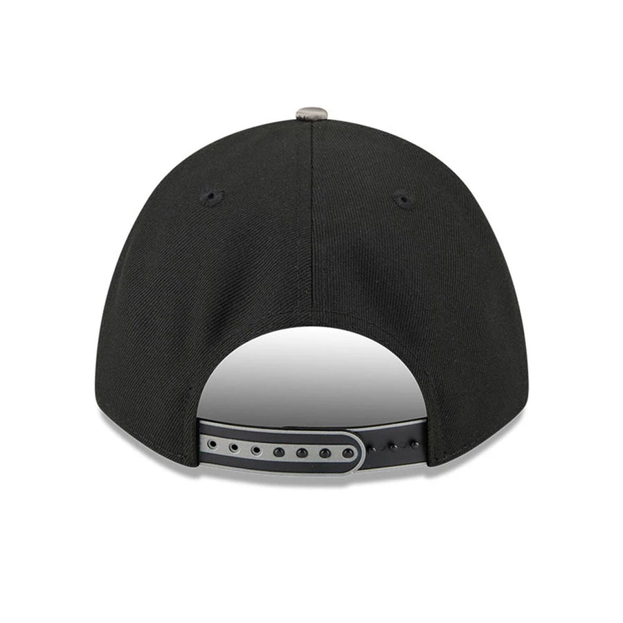 This is a Brooklyn Nets NBA Tip Off 2025 Black 9FORTY M-Crown A-Frame Adjustable Cap 5