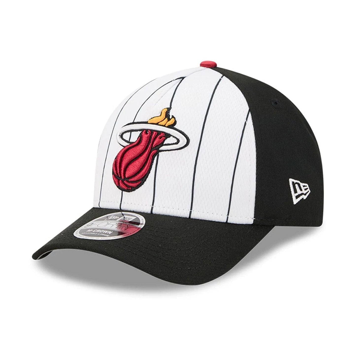 This is a Miami Heat NBA Tip Off 2025 Black 9FORTY M-Crown A-Frame Adjustable Cap 1