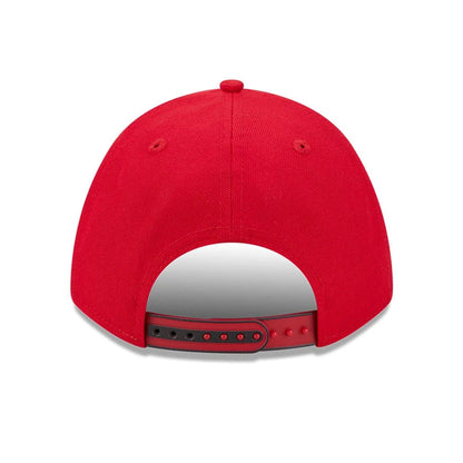 This is a Toronto Raptors NBA Tip Off 2025 Red 9FORTY M-Crown A-Frame Adjustable Cap 5