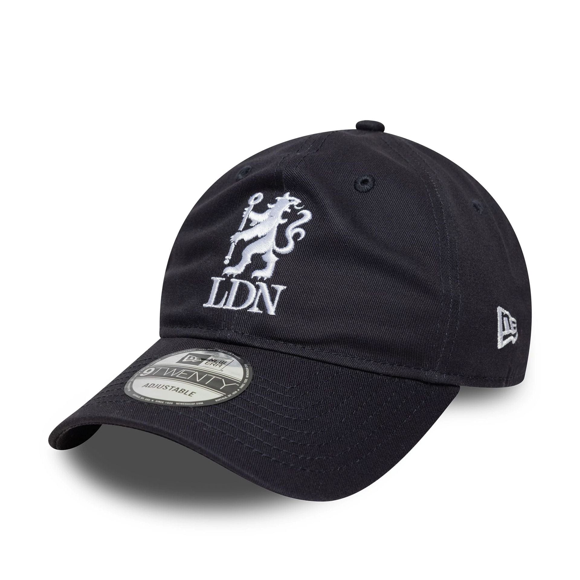 This is a Chelsea FC Lion Crest London Navy 9TWENTY Adjustable Cap 1