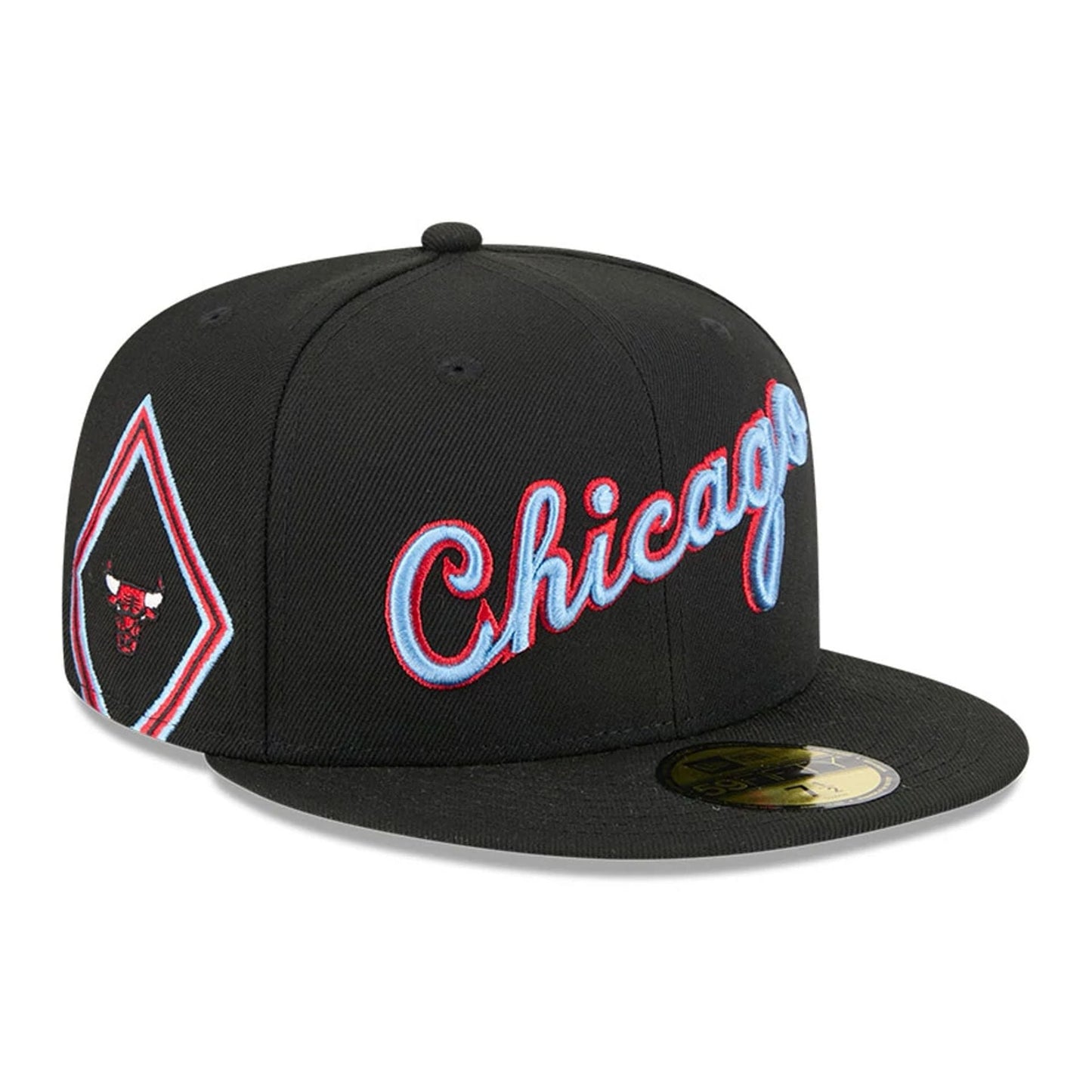 This is a Chicago Bulls NBA City Edition Black 59FIFTY Fitted Cap 4
