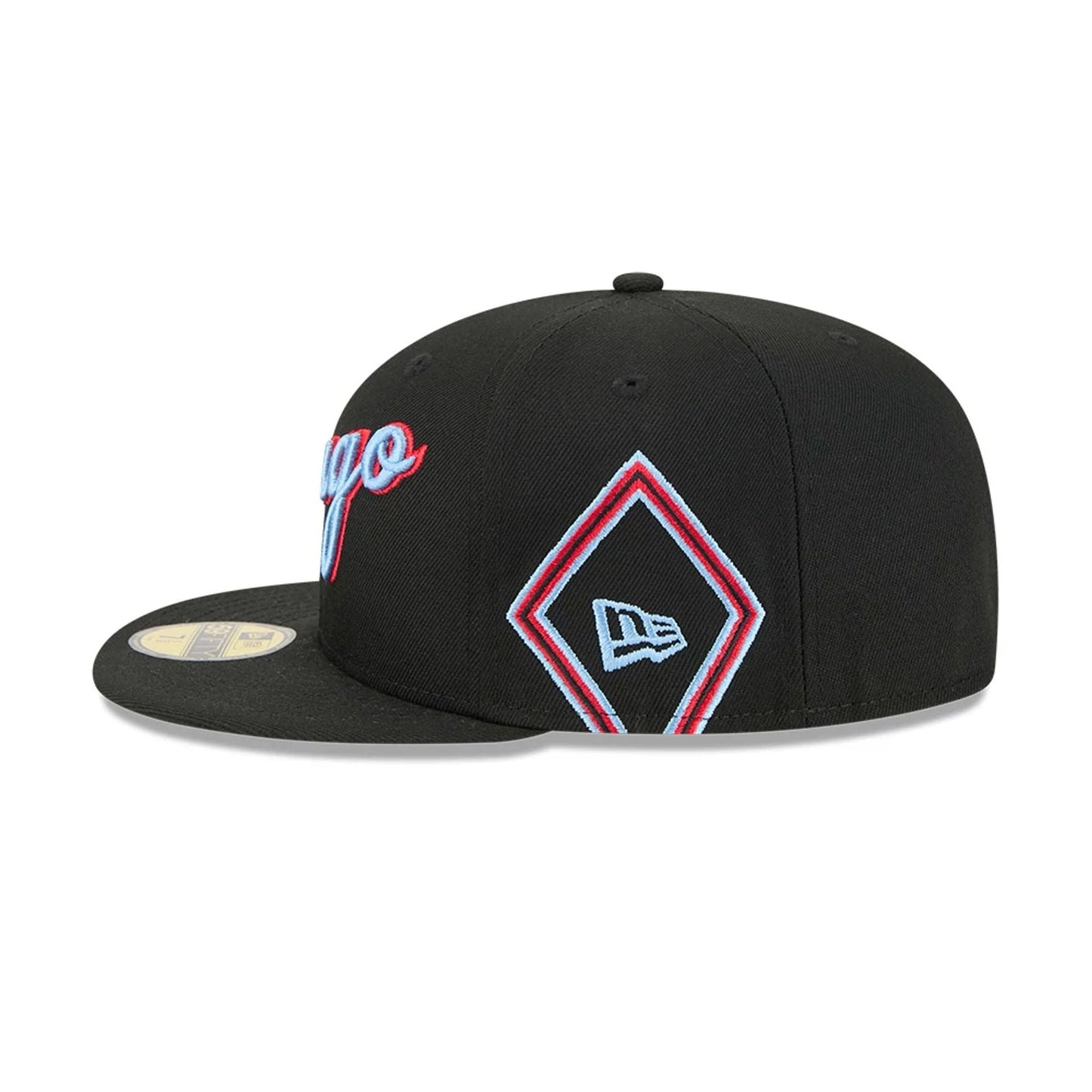 This is a Chicago Bulls NBA City Edition Black 59FIFTY Fitted Cap 7