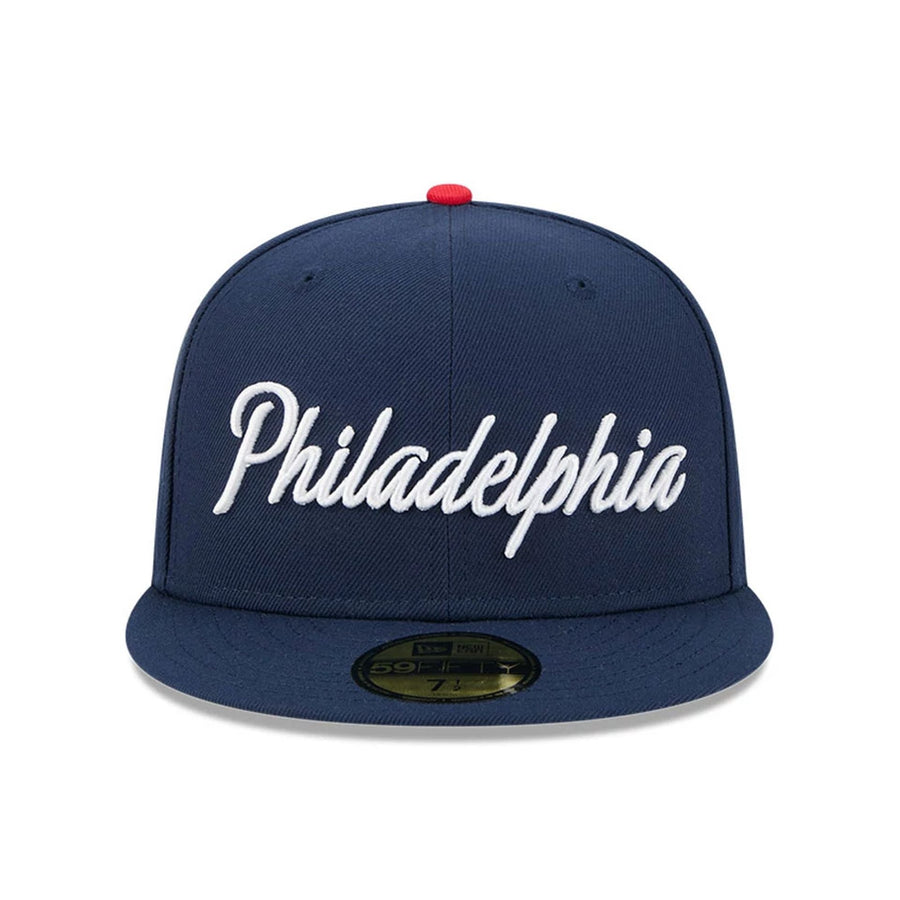 This is a Philadelphia 76ers NBA City Edition Blue 59FIFTY Fitted Cap 3
