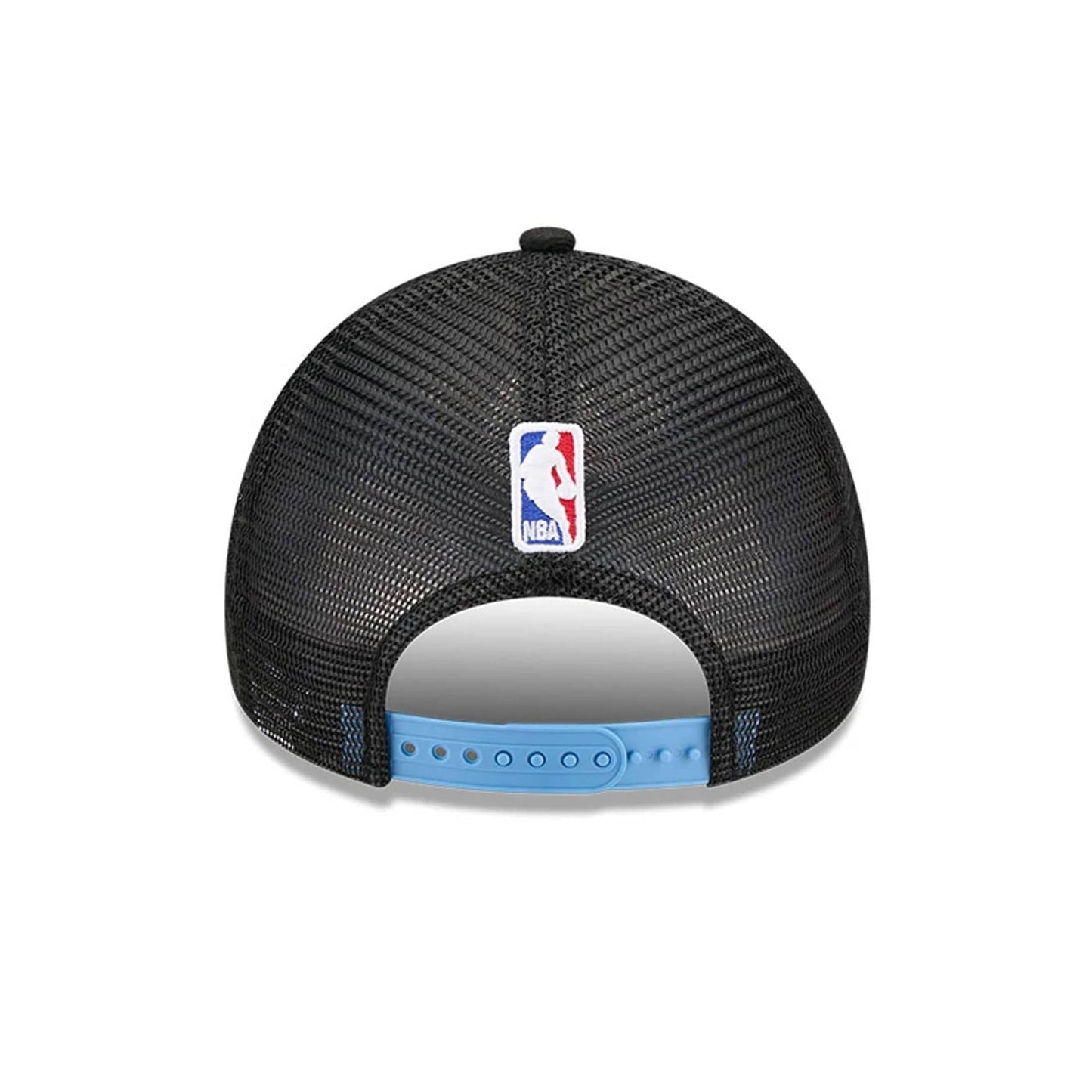 This is a Chicago Bulls NBA City Edition Black 9FORTY A-Frame Trucker Adjustable Cap 5