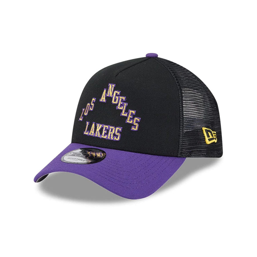 This is a LA Lakers NBA City Edition Purple 9FORTY A-Frame Trucker Adjustable Cap 3