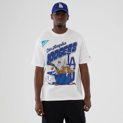 The Male model is wearing LA Dodgers MLB Lifestyle Graphic White T-Shirt  1