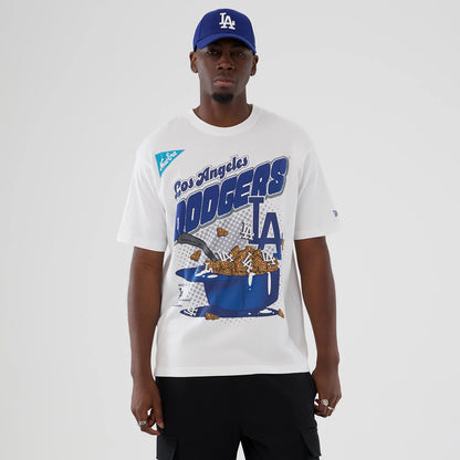 The Male model is wearing LA Dodgers MLB Lifestyle Graphic White T-Shirt 1