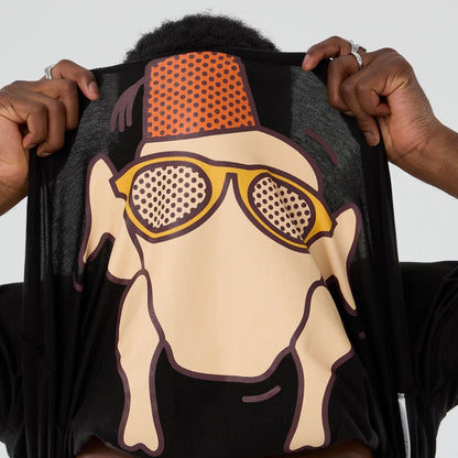 The Male model is wearing Friends Turkey Head Lifestyle Graphic Black T-Shirt  3