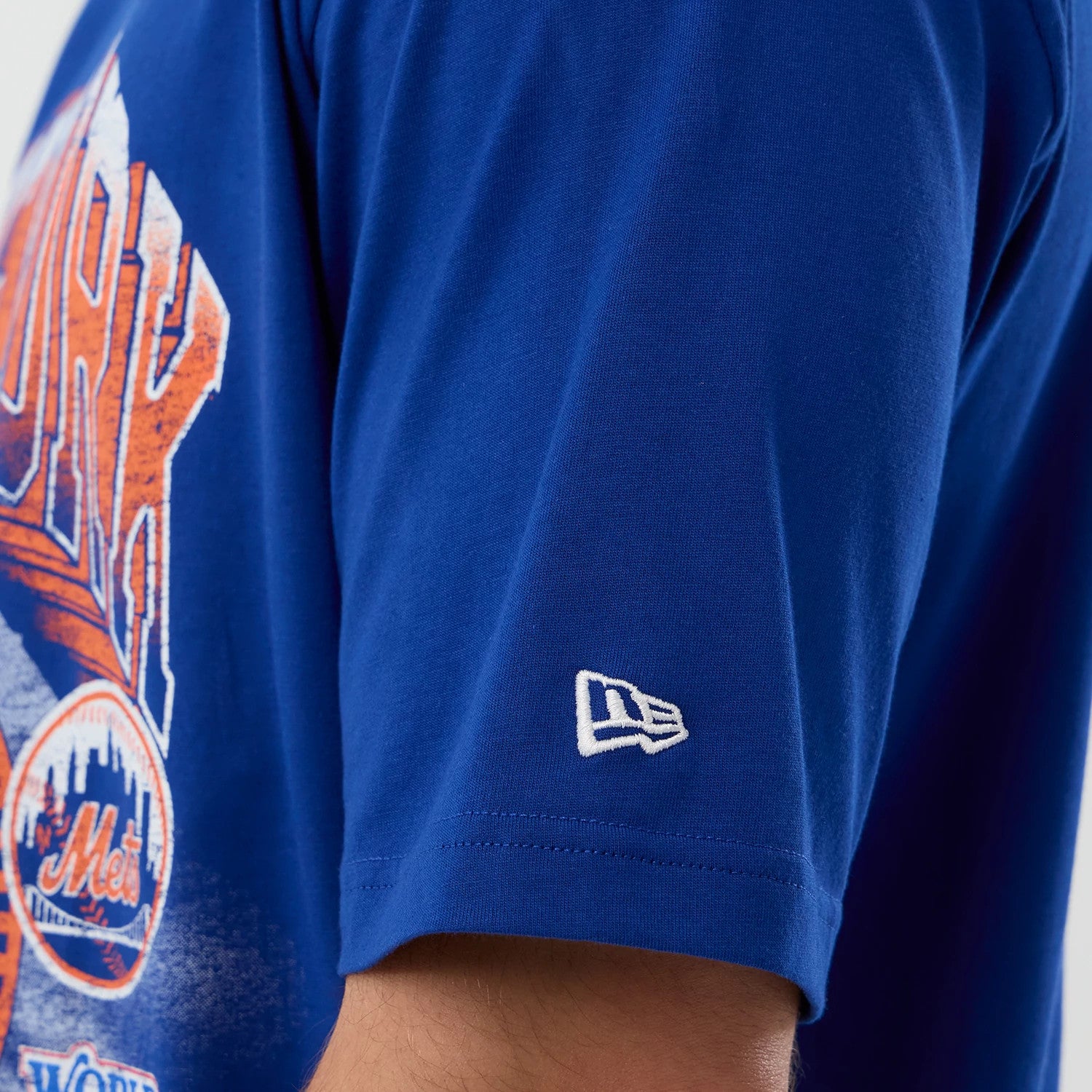 The Male model is wearing New York Mets MLB Sport Classic Blue T-Shirt 4