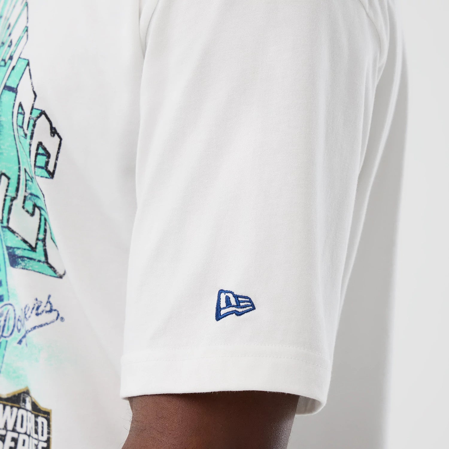 The Male model is wearing LA Dodgers MLB Sport Script Classic White T-Shirt 4