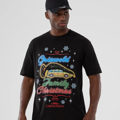 The Male model is wearing National Lampoon's Christmas Vacation Lifestyle Graphic Black T-Shirt 3