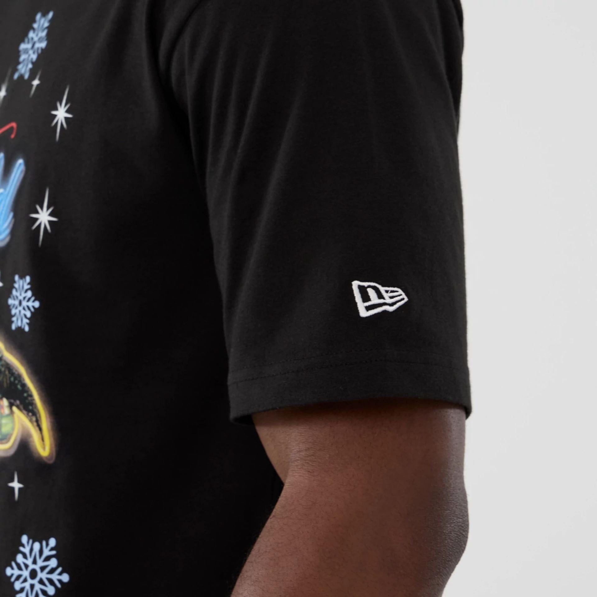 The Male model is wearing National Lampoon's Christmas Vacation Lifestyle Graphic Black T-Shirt  5