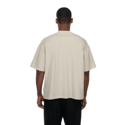 The Male model is wearing New York Yankees MLB Throwback Prep Light Beige T-Shirt 2