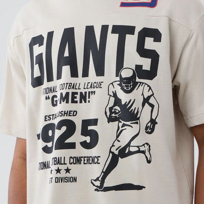 The Male model is wearing New York Giants NFL Throwback Prep Light Beige T-Shirt  5