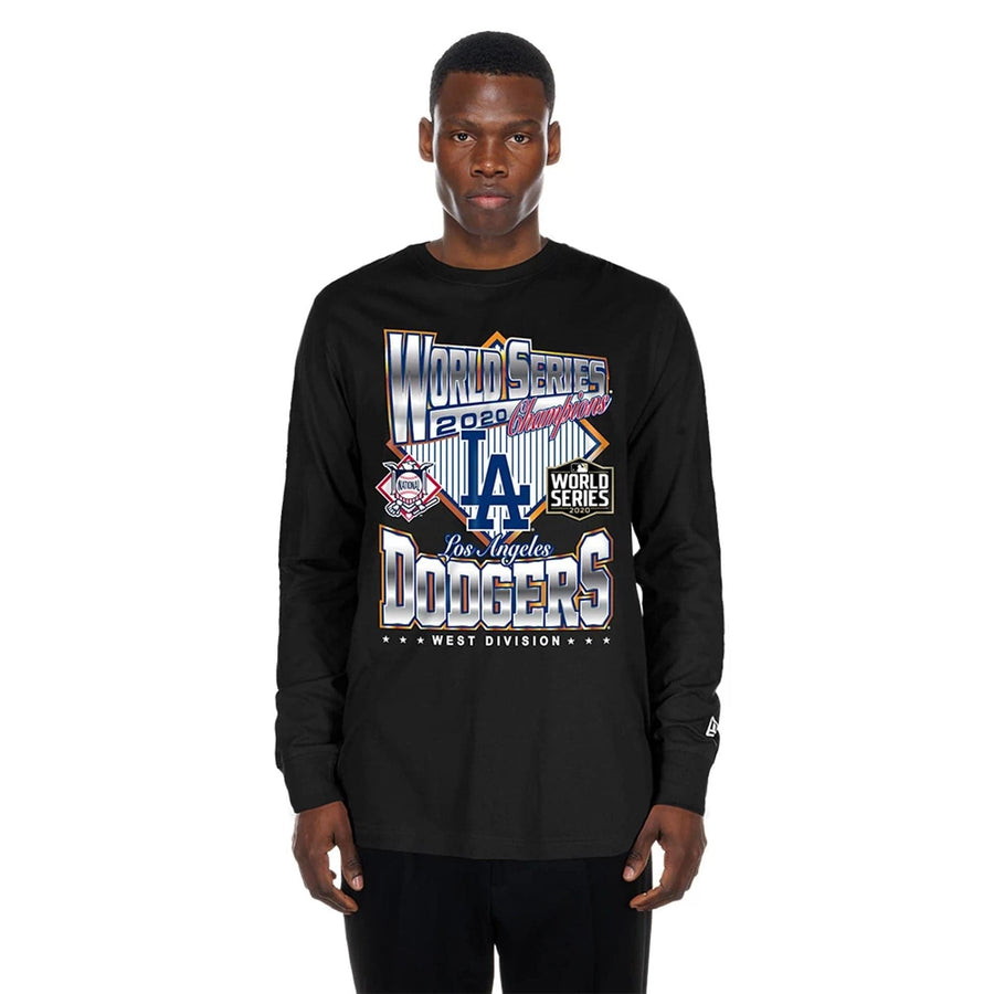 The Male model is wearing LA Dodgers MLB Sport Classic Black Long Sleeve T-Shirt  1