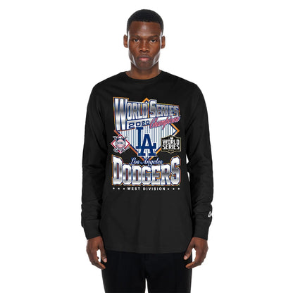 The Male model is wearing LA Dodgers MLB Sport Classic Black Long Sleeve T-Shirt  1