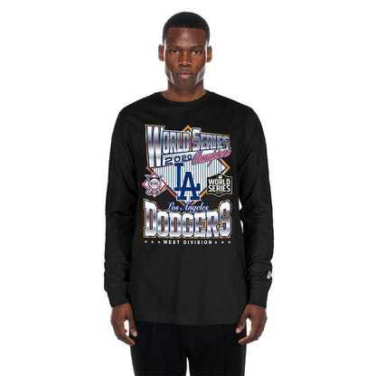 The Male model is wearing LA Dodgers MLB Sport Classic Black Long Sleeve T-Shirt 1