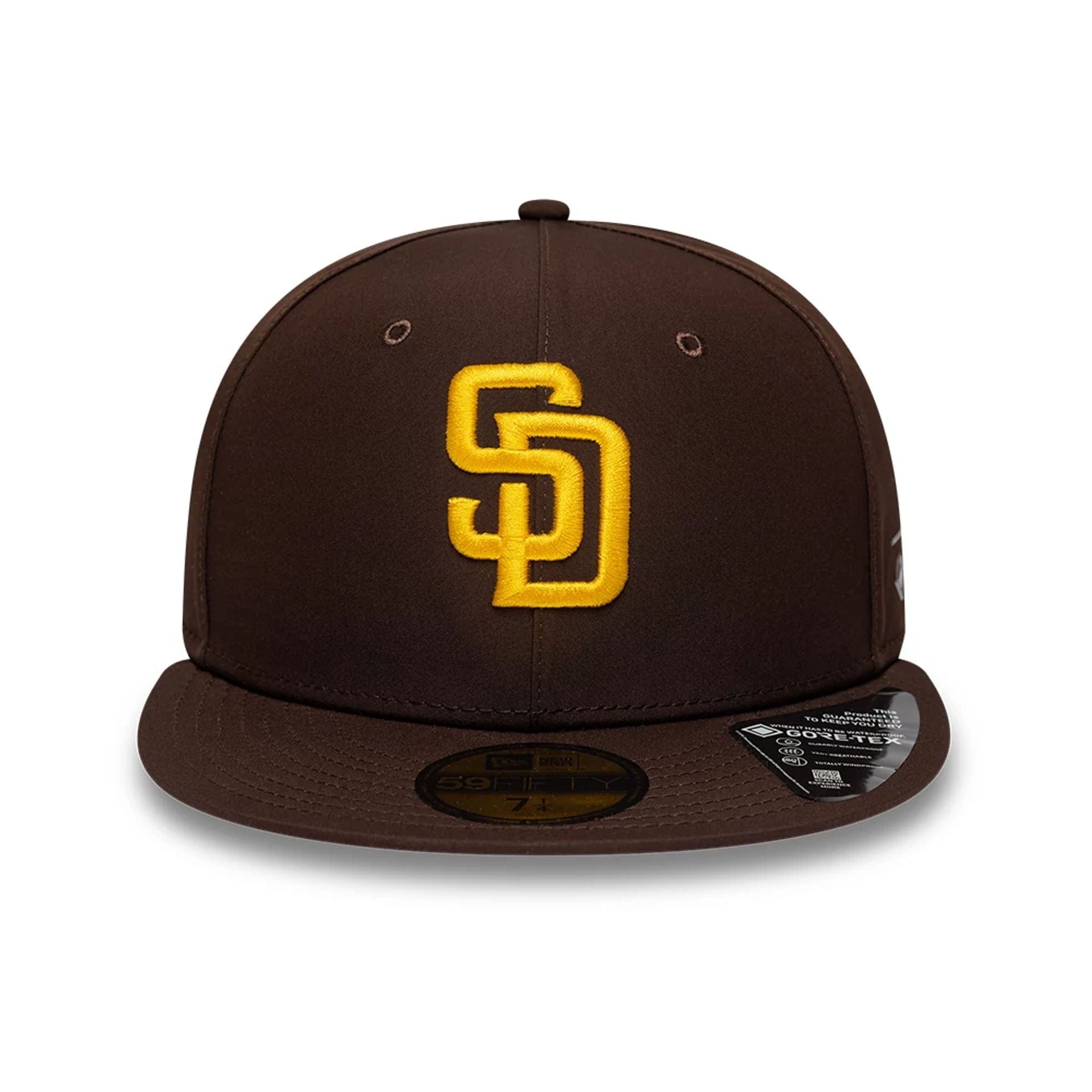 This is a San Diego Padres MLB Gore-Tex Dark Brown 59FIFTY Fitted Cap 3