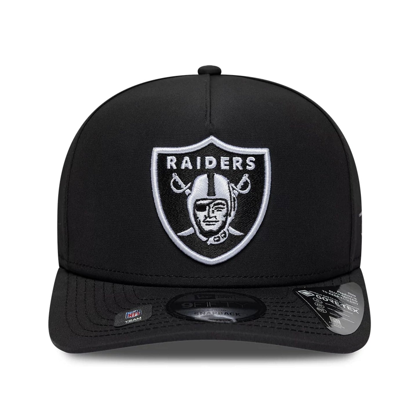This is a Las Vegas Raiders NFL Gore-Tex Black 9FIFTY A-Frame Snapback Adjustable Cap 3