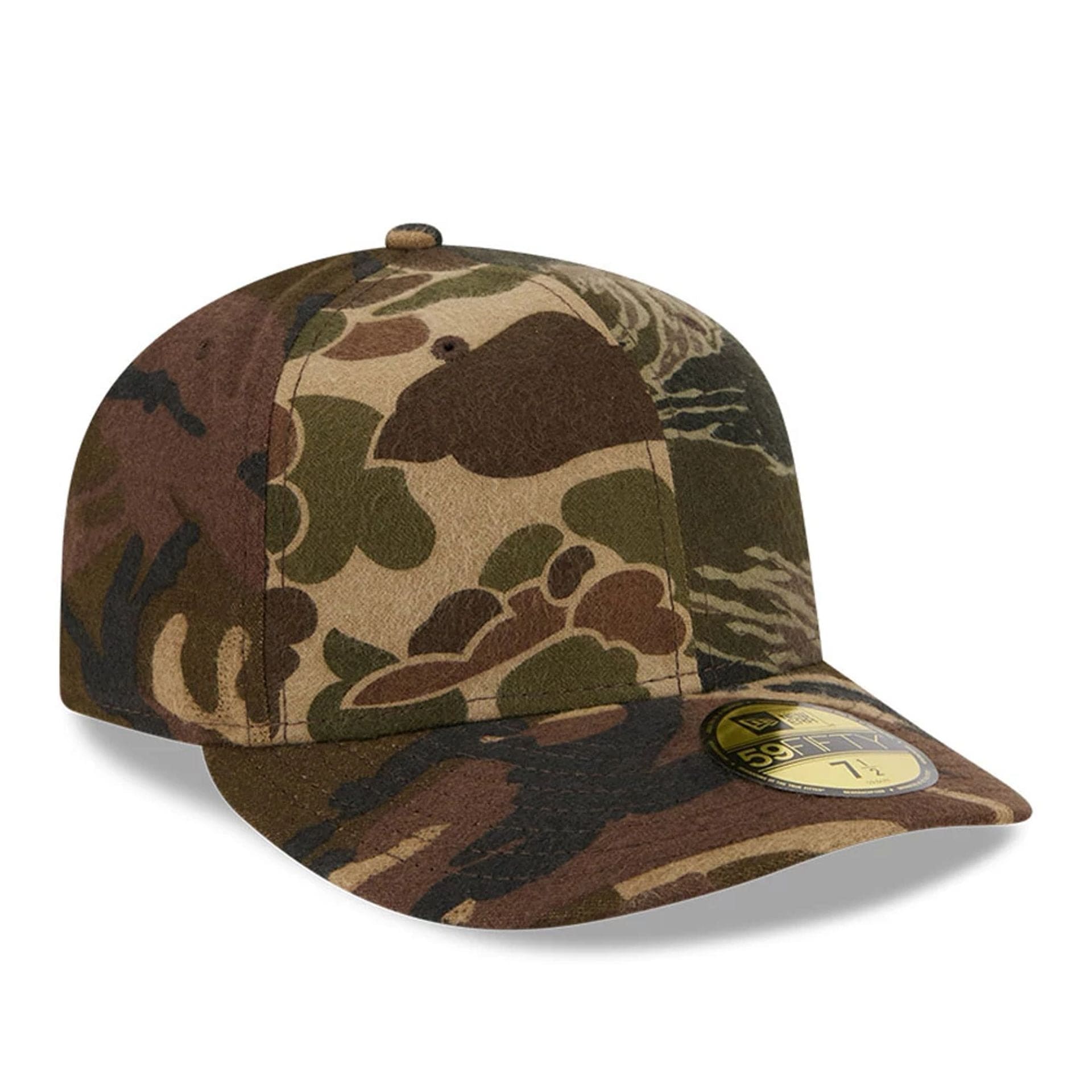 This is a Three Looms x New Era Woodland Camo 59FIFTY Fitted Cap 3