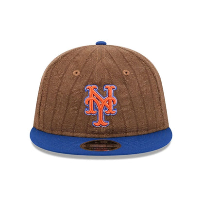 This is a New York Mets Three Looms x MLB Wool Pinstripe Blue Retro Crown 9FIFTY Adjustable Cap 6