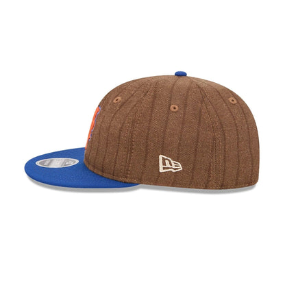 This is a New York Mets Three Looms x MLB Wool Pinstripe Blue Retro Crown 9FIFTY Adjustable Cap 5