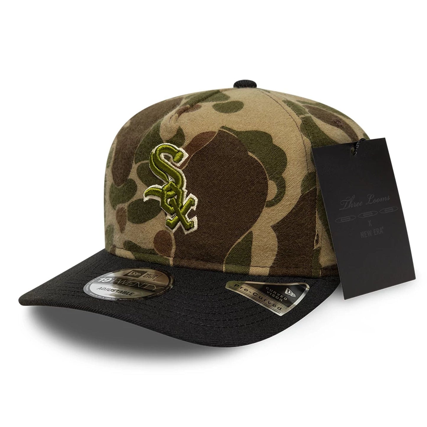 This is a Chicago White Sox Three Looms x MLB Wool Duck Camo 19TWENTY Adjustable Cap 1