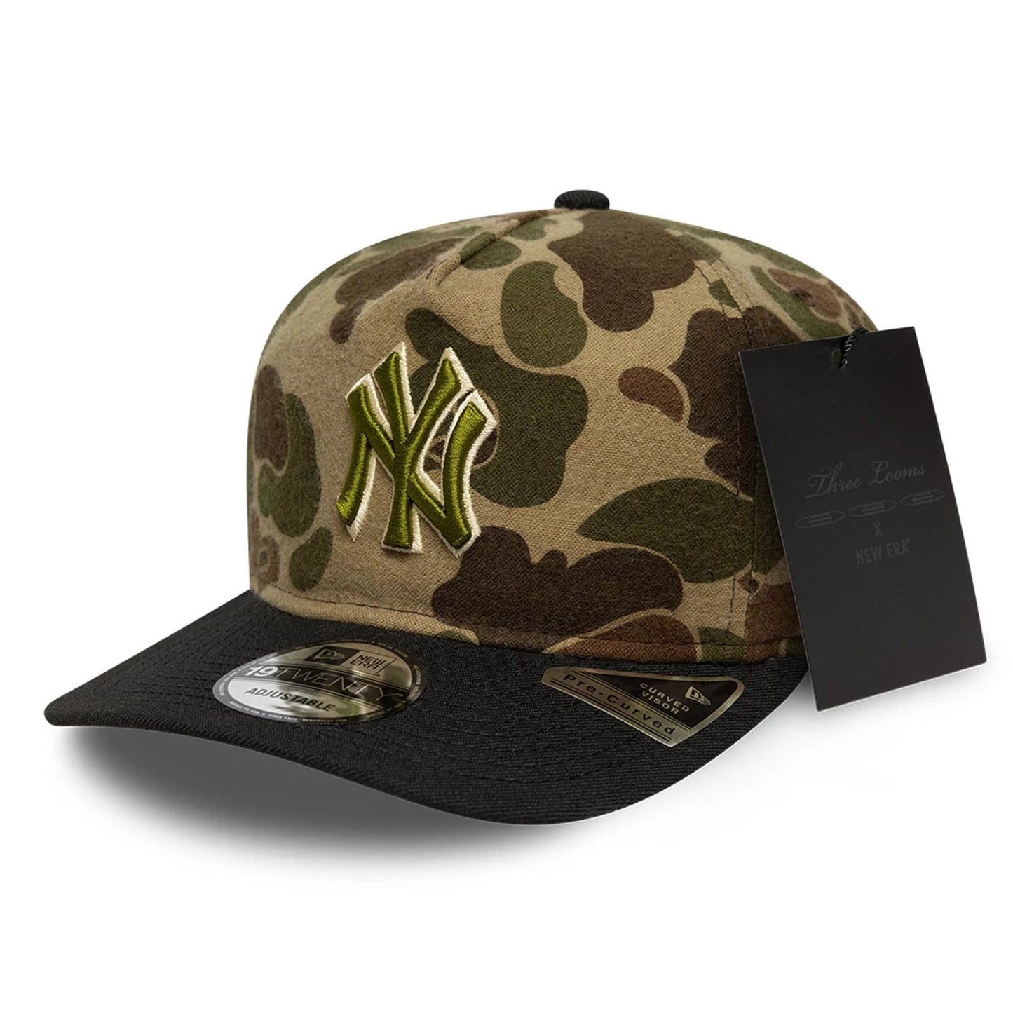 This is a New York Yankees Three Looms x MLB Wool Duck Camo 19TWENTY Adjustable Cap 1