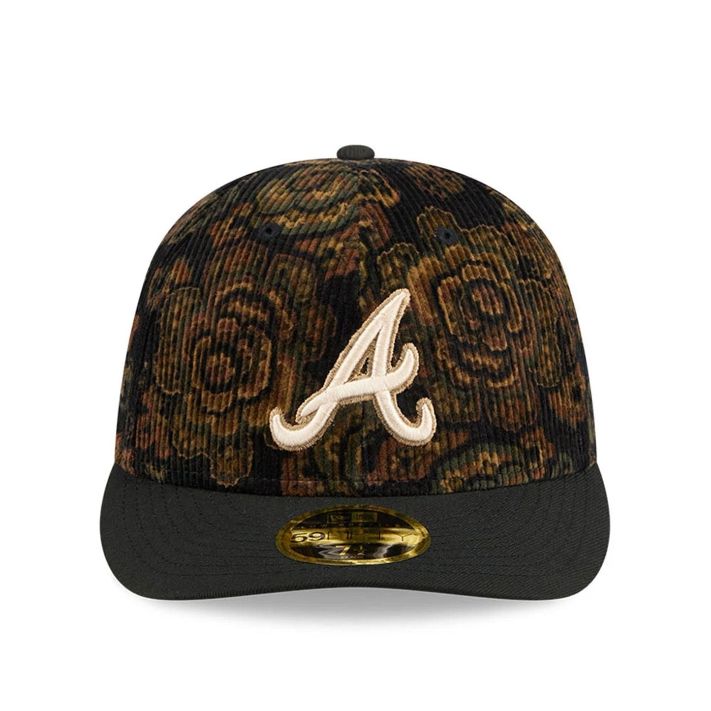 This is a Atlanta Braves Three Looms x MLB Floral Cord Black Low Profile 59FIFTY Fitted Cap 3