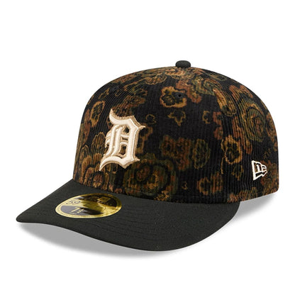This is a Detroit Tigers Three Looms x MLB Floral Cord Black Low Profile 59FIFTY Fitted Cap 8