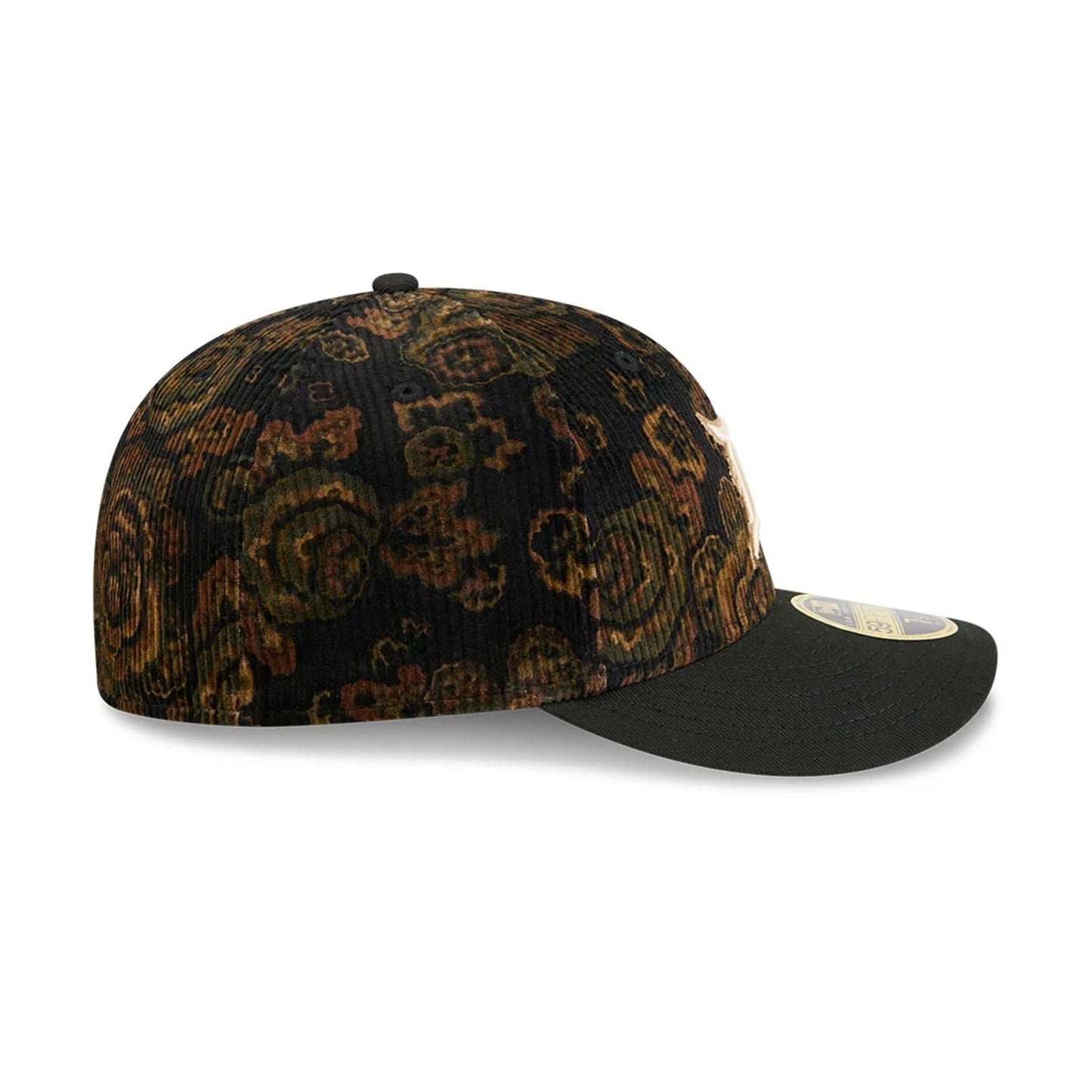 This is a Detroit Tigers Three Looms x MLB Floral Cord Black Low Profile 59FIFTY Fitted Cap 6