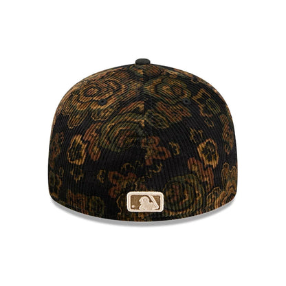 This is a Chicago White Sox Three Looms x MLB Floral Cord Black Low Profile 59FIFTY Fitted Cap 7