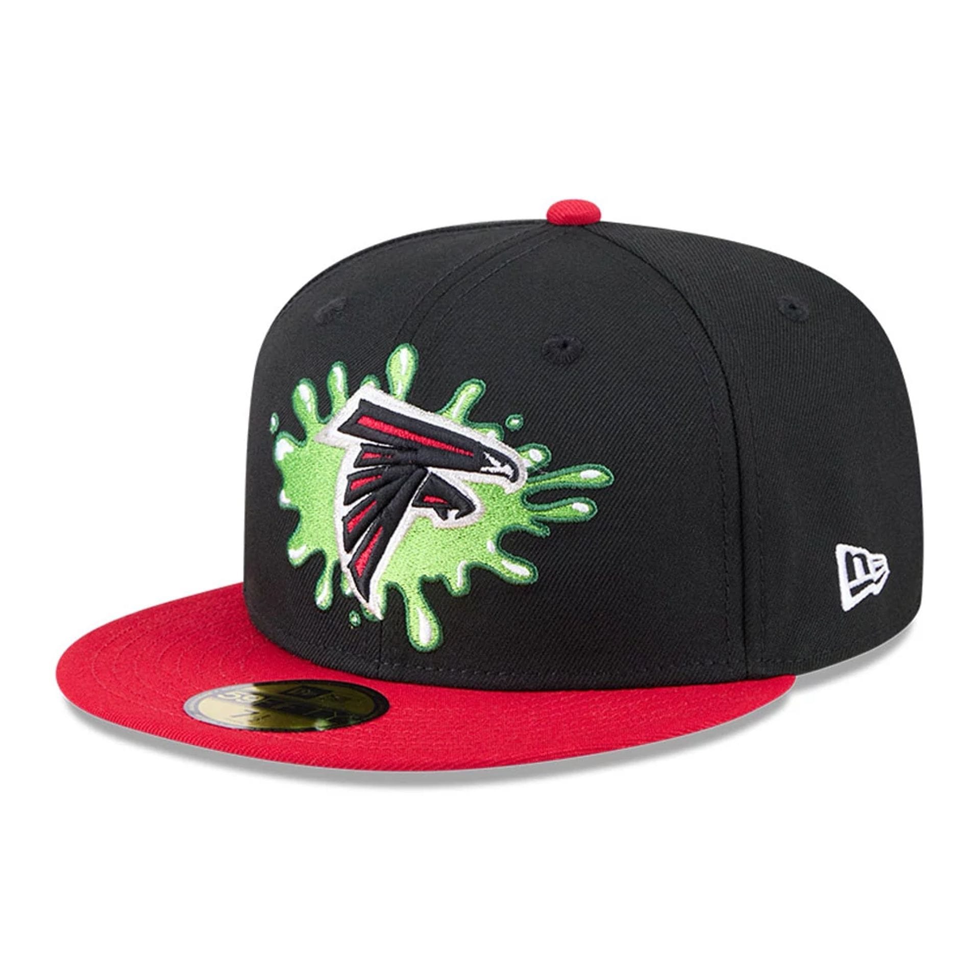 Pictured is this Atlanta Falcons NFL x Nickelodeon black 59FIFTY Fitted cap. 1