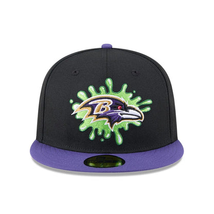 Pictured is this Baltimore Ravens NFL x Nickelodeon black 59FIFTY Fitted cap. 3