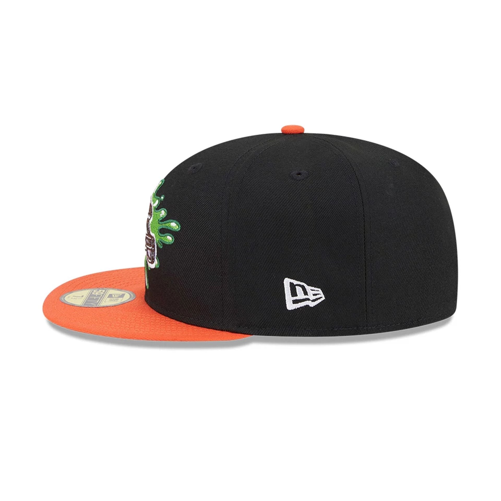 Pictured is this Cleveland Browns NFL x Nickelodeon black 59FIFTY Fitted cap. 6