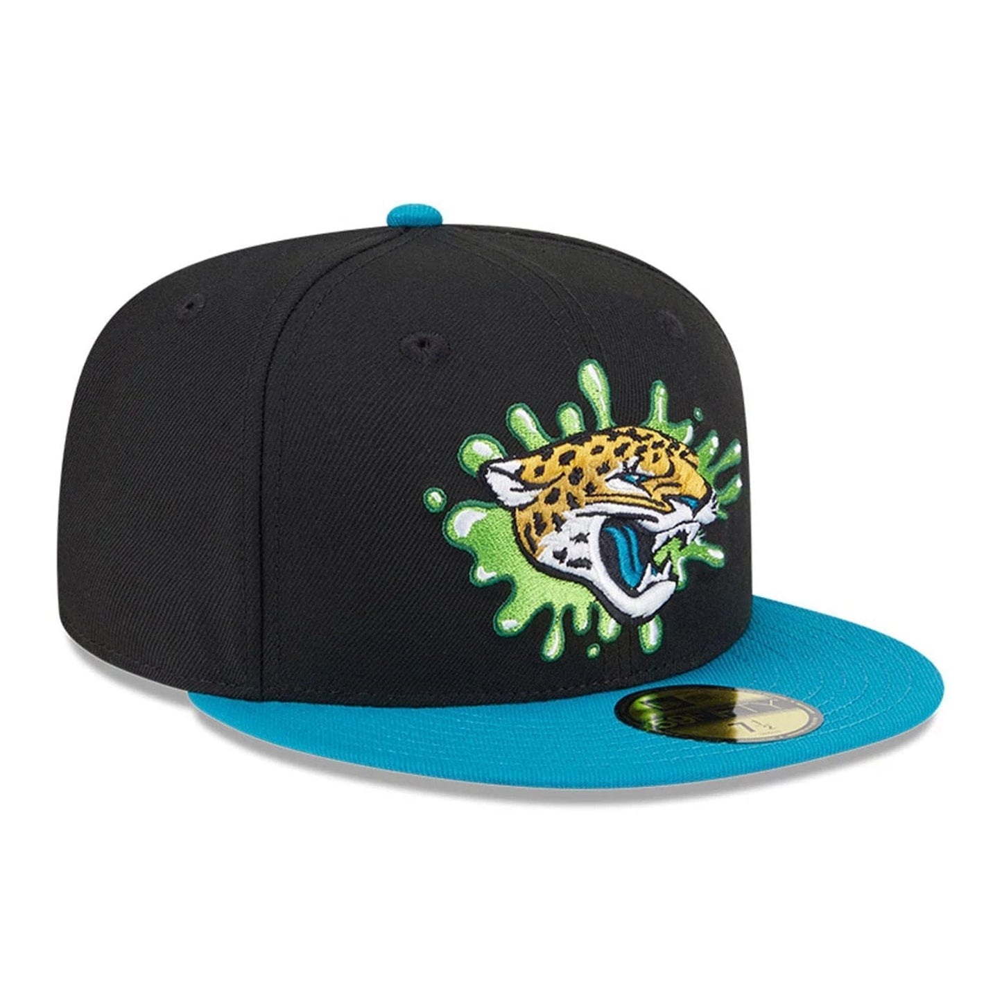 Pictured is this Jacksonville Jaguars NFL x Nickelodeon black 59FIFTY Fitted cap. 4