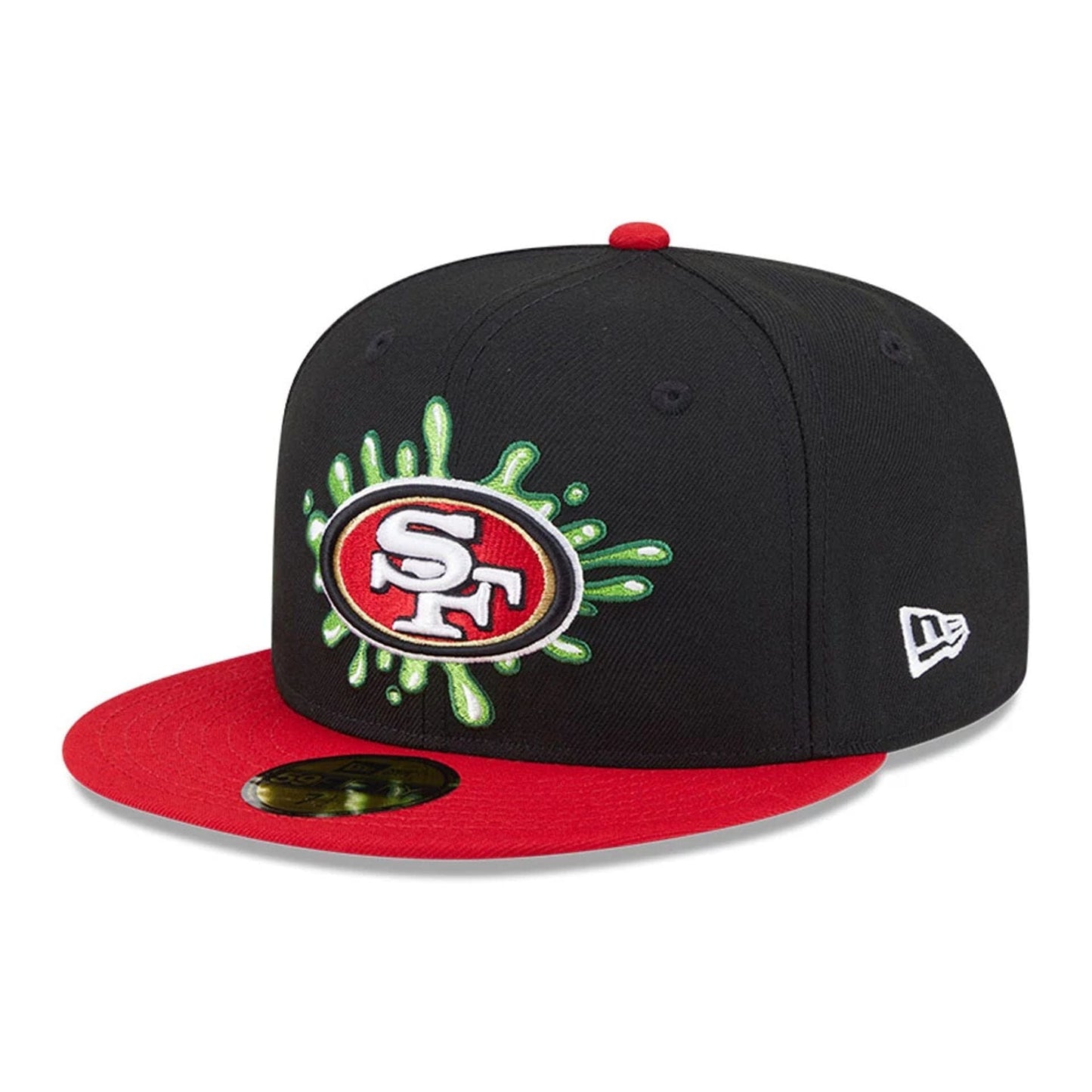 Pictured is this San Francisco 49ers NFL x Nickelodeon black 59FIFTY Fitted cap. 1