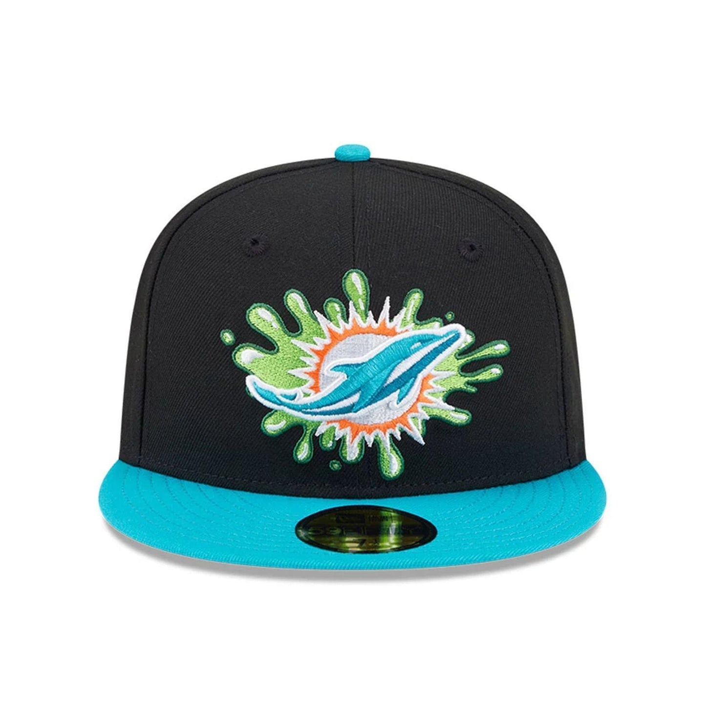 Pictured is this Miami Dolphins NFL x Nickelodeon black 59FIFTY Fitted cap. 3