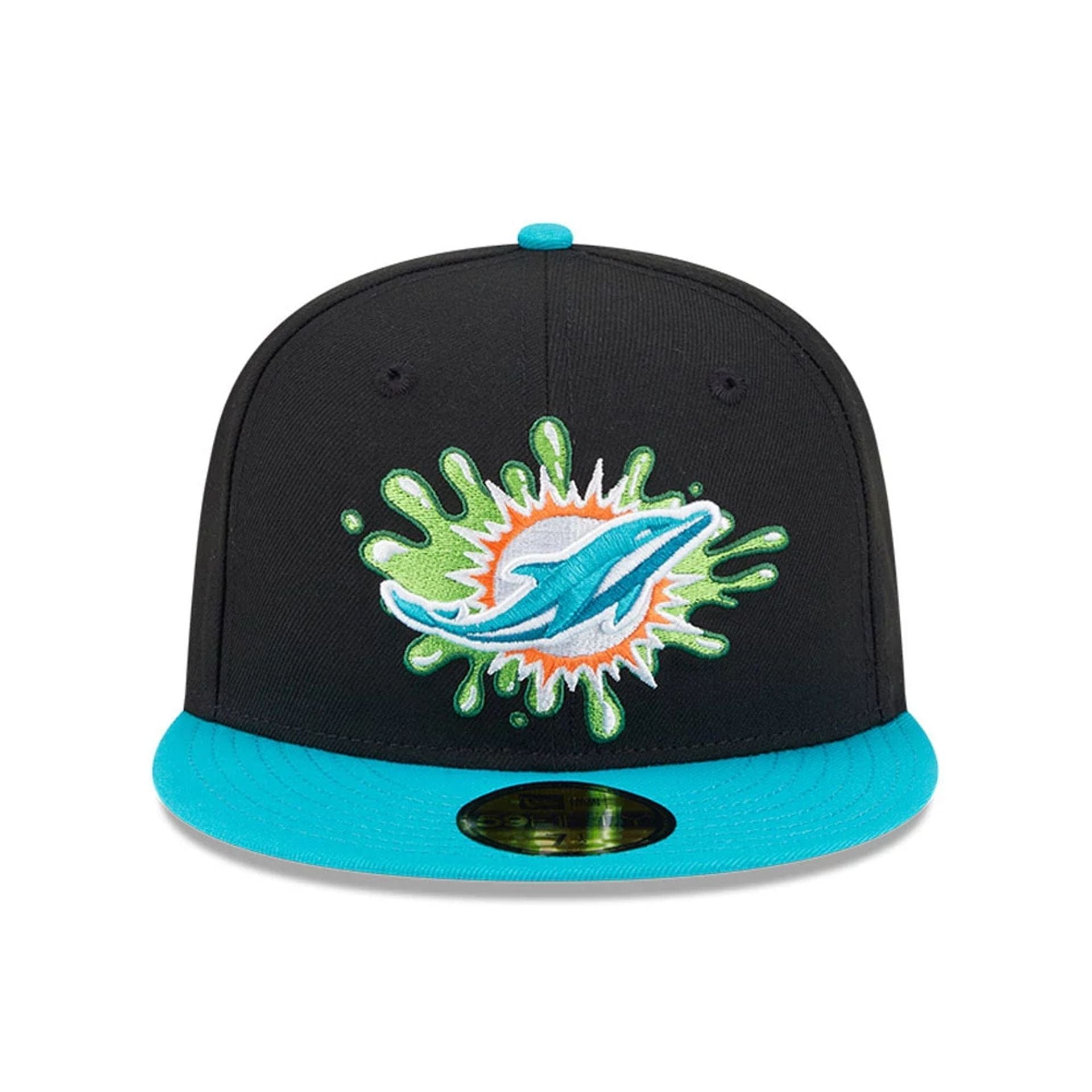 Pictured is this Miami Dolphins NFL x Nickelodeon black 59FIFTY Fitted cap. 3