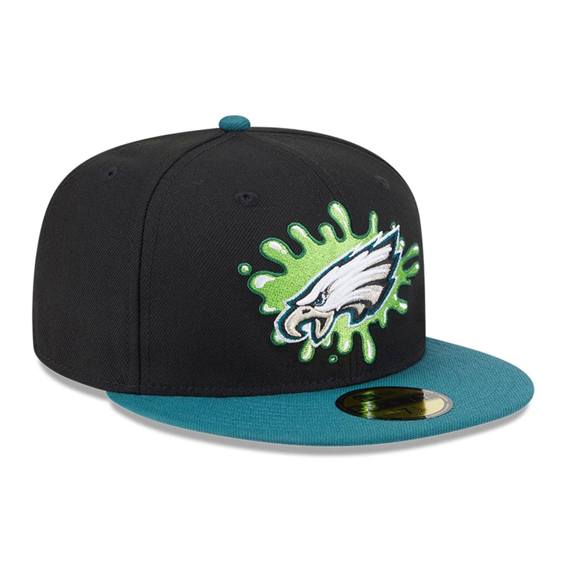 Pictured is this Philadelphia Eagles NFL x Nickelodeon black 59FIFTY Fitted cap. 4