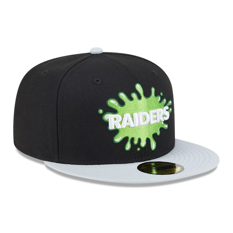 Pictured is this Las Vegas Raiders NFL x Nickelodeon black 59FIFTY Fitted cap. 4