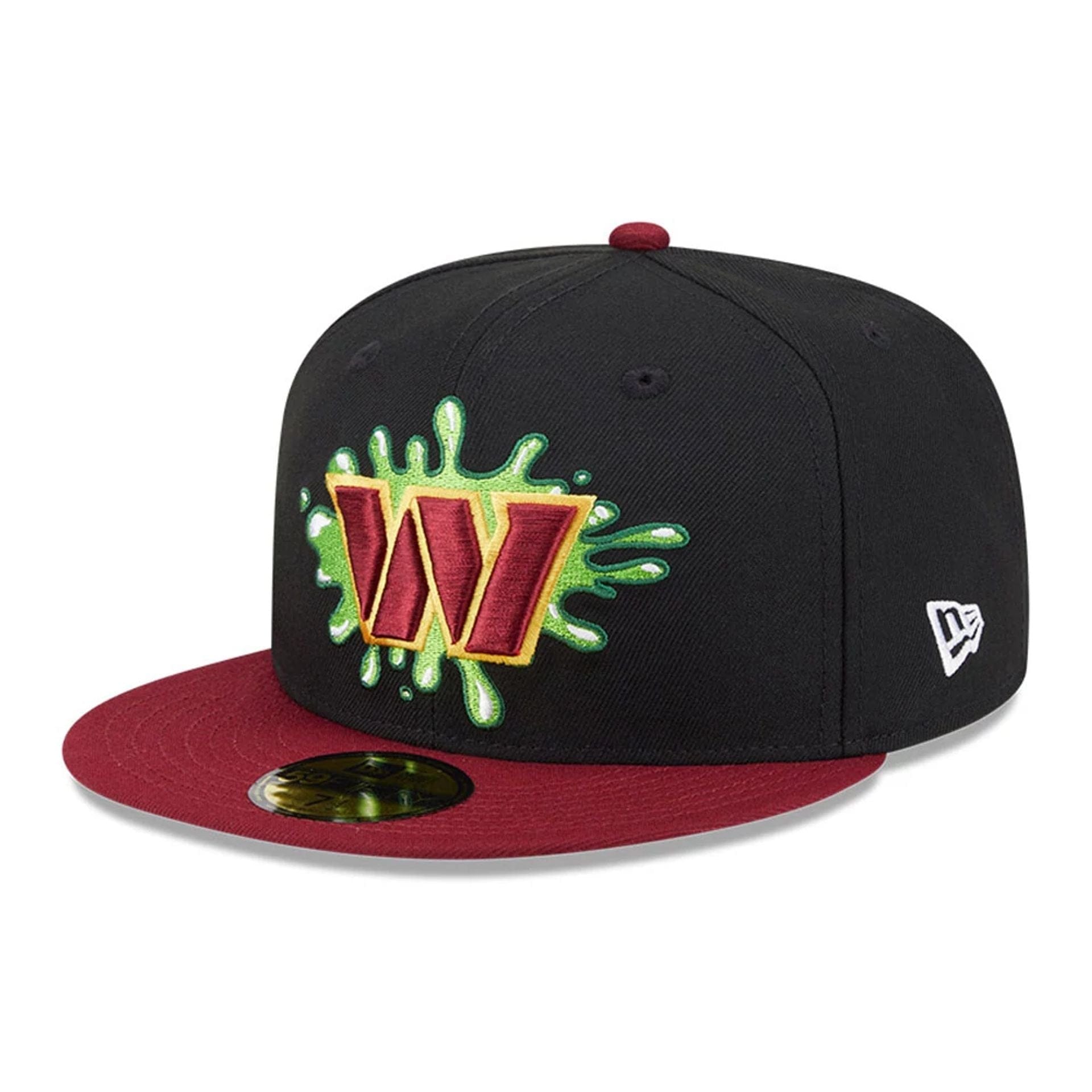 Pictured is this Washington Commanders NFL x Nickelodeon black 59FIFTY Fitted cap. 1