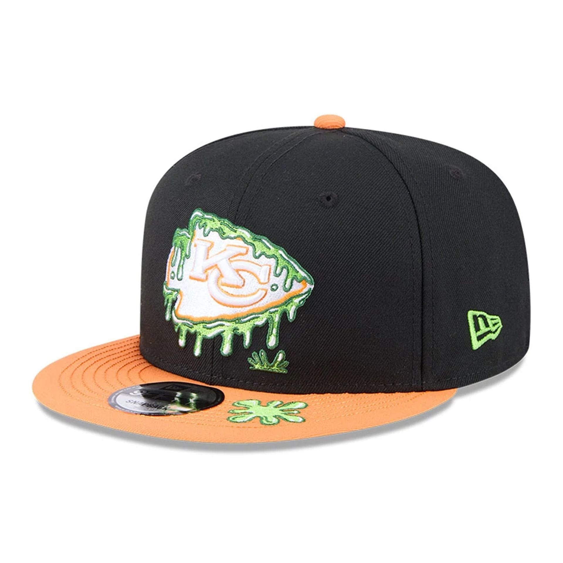 Pictured is this Kansas City Chiefs NFL x Nickelodeon black 9FIFTY Snapback cap. 1