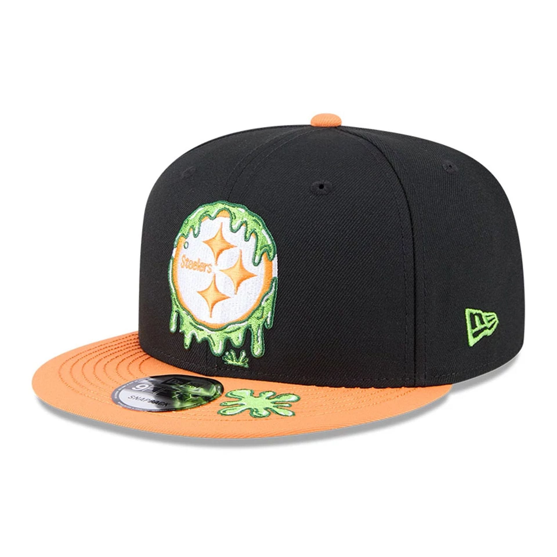 Pictured is this Pittsburgh Steelers NFL x Nickelodeon black 9FIFTY Snapback cap. 1