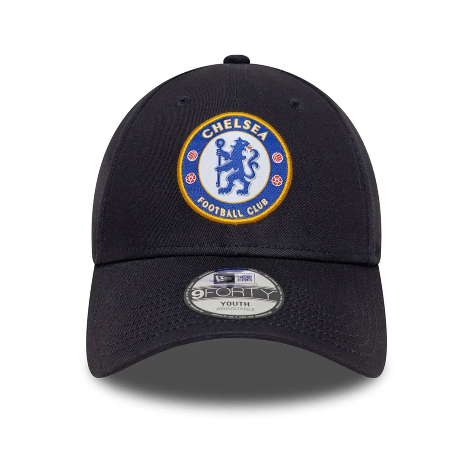 Pictured is this Youth Core Chelsea FC Lion Crest 9FORTY in blue. 2